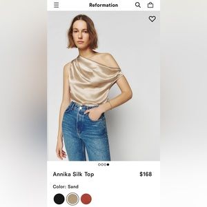Reformation Annika Silk Top
